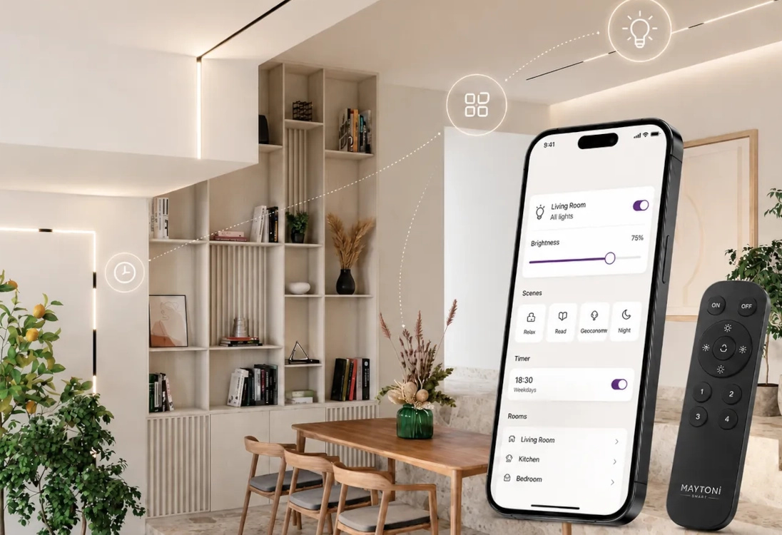 Maytoni Exility Smart Magnetic Track System – naujos kartos išmanusis bėginis apšvietimas