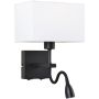 Italux NORTE WL-1122-2-BL-BM-RC-WH Sienos lempa 2x60W, 3W/E27, LED 3000K 350LM IP20