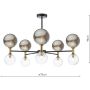 Dar Lighting Takara TAK2354-03-24 Stropo šviestuvas 10x20w/g9 ip20