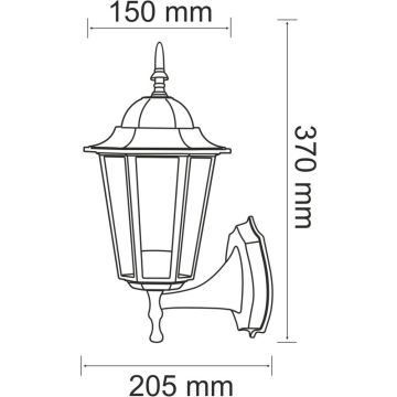 Polux LIGURIA-LT 201928 Sienos lempa 1x20W/E27 IP43
