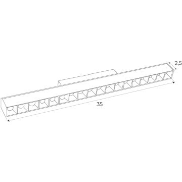 Maxlight MAX M0005D Geležinkelio švieslentė 1x18w/led 3000k 1304lm ip20