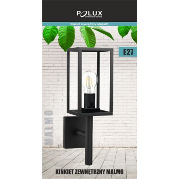 Polux MALMO 309181 Sienos lempa 1x15W/E27 IP44