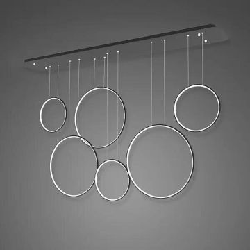 Altavola Design Ledowe okręgi LA076/P_180_in_3k_black Pakabinama lempa 6x130W/LED 3000K 7800lm IP44