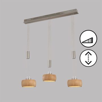 Fischer&Honsel SHINE-WOOD 61073 Pakabinama lempa 3x9W/LED 2700K 2900 lm IP20