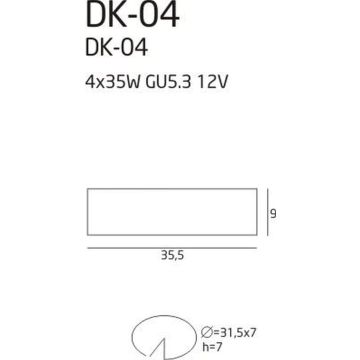 Maxlight WHITE DK-04 WH Įmontuojamas apšvietimas 4x35w/gu5_3_mr16 ip20