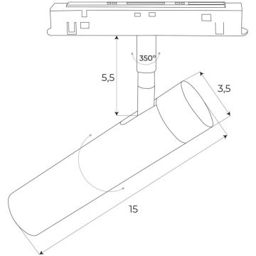 Maxlight MAX M0011Z Geležinkelio švieslentė 1x7.9w/led 2700-5000k 546lm ip20