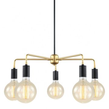 Italux MALENE MDM3386/5 BK+GD Švieslentė 5x40W/E27
