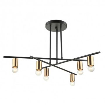 Italux NORMANI MDM3658/6 BK+BRO Švieslentė 6x60W/E27