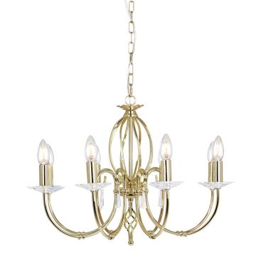 Elstead Lighting AEGEAN AG8-POL-BRASS Švieslentė 8x60W/E14