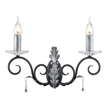 Elstead Lighting AMARILLI AML2-BLK-SILVER Sienos lempa 2x60W/E14