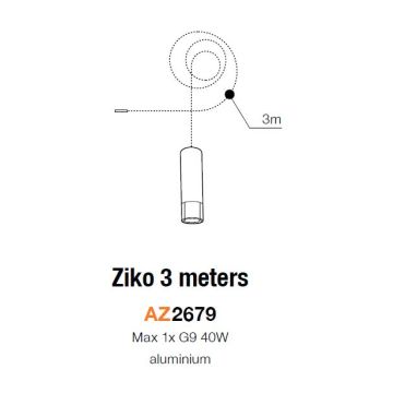 AZzardo ZIKO AZ2679 Pakabos 1x40W/G9 IP20