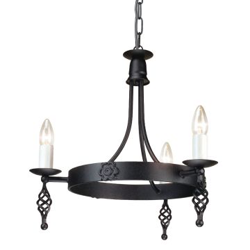 Elstead Lighting BELFRY BY3-BLACK Švieslentė 3x60W/E14