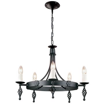 Elstead Lighting BELFRY BY5-BLACK Švieslentė 5x60W/E14