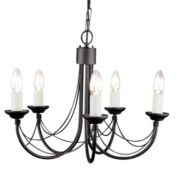 Elstead Lighting CARISBROOKE CB5-BLACK Švieslentė 5x60W/E14