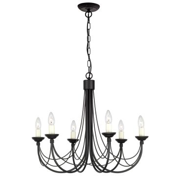 Elstead Lighting CARISBROOKE CB6-BLACK Švieslentė 6x60W/E14