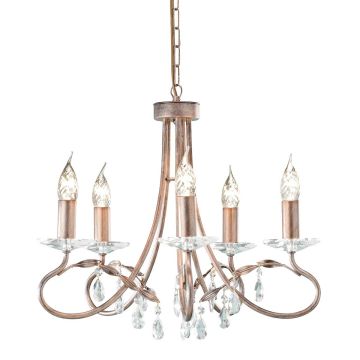 Elstead Lighting CHRISTINA CRT5-SILVER-GOLD Švieslentė 5x60W/E14