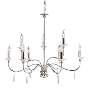 Elstead Lighting FINSBURY PARK FP9-POL-NICKEL Švieslentė 9x60W/E14