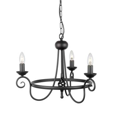 Elstead Lighting HARLECH HR3A-BLACK Švieslentė 3x60W/E14