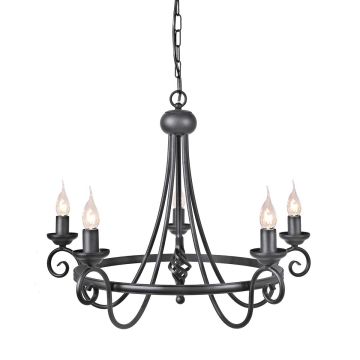 Elstead Lighting HARLECH HR5-BLACK Švieslentė 5x60W/E14