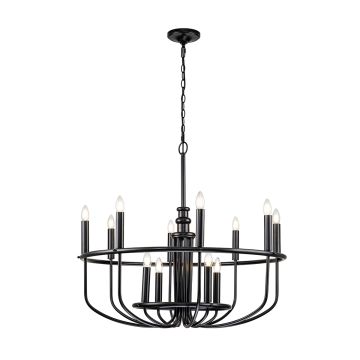 Kichler Capitol Hill KL-CAPITOL-HILL12-BLK Švieslentė 12x40 W/E14