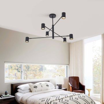 Light Prestige Snow LP-731/6P BK Stropo šviestuvas 6x50W/GU10 IP20