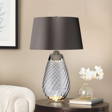 Elstead Lighting LENA LARGE LENA-TL-L-SMOKE Stalo lempa 1X7W/GU10+1x60W/E27