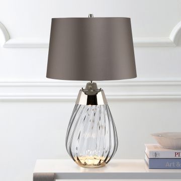 Elstead Lighting LENA SMALL LENA-TL-S-SMOKE Stalo lempa 1X7W/GU10+1x60W/E27
