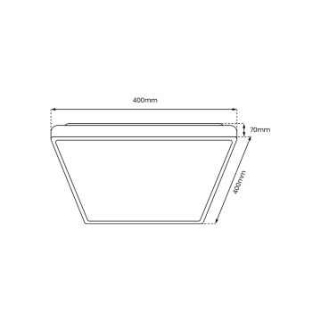 Milagro QUADRO ML7928 Lubų šviestuvas 1x38W/LED 3000K-6000K 4000lm IP20