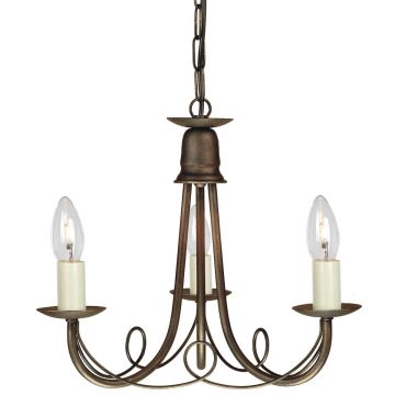 Elstead Lighting MINSTER MN3-BLK-GOLD Švieslentė 3x60W/E14