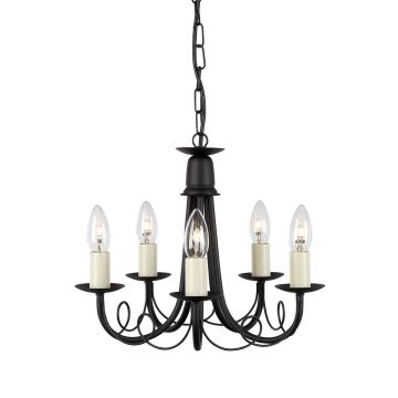 Elstead Lighting MINSTER MN5-BLACK Švieslentė 5x60W/E14