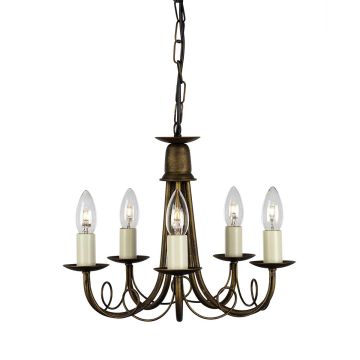 Elstead Lighting MINSTER MN5-BLK-GOLD Švieslentė 5x60W/E14