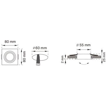 Zuma Line FINN OB2211CL02-B Įmontuojamas apšvietimas 1x50W/GU10