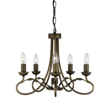 Elstead Lighting OLIVIA OV5-BLK-GOLD Švieslentė 5x60W/E14
