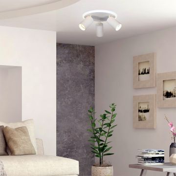 Light Prestige Parma LP-0612/3C Round WH Taškinis šviestuvas 3x50W/GU10 3000K|4000K|6000K IP20