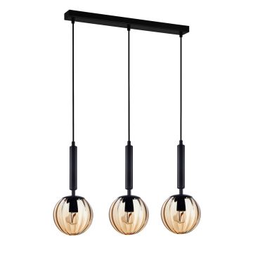 Italux RAVENA PND-2324-3L BK+AMB Pakabinama lempa 3x10W/E27 IP20
