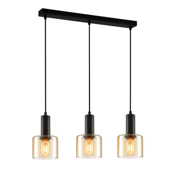 Italux SANTIA PND-65342-3-BK+AMB Pakabinama lempa 3x40W/E27 IP20