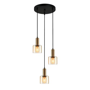 Italux SANTIA PND-65342-3A-BRO+AMB Pakabinama lempa 3x40W/E27 IP20