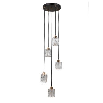 Italux Torno PND-40813-5R-BK-HBR Pakabinama lempa 5x40W/E14 IP20