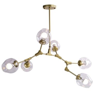 Step Into Design MODERN ORCHID ST-1232-6 GOLD transparent Stropo šviestuvas 6x60W/E27 IP20