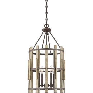 Quoizel WOOD HOLLOW QZ-WOOD-HOLLOW-4P Pakabinama lempa 4x60W/E14