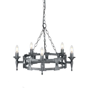 Elstead Lighting SAXON SAX5-BLK-SIL Švieslentė 5x60W/E14