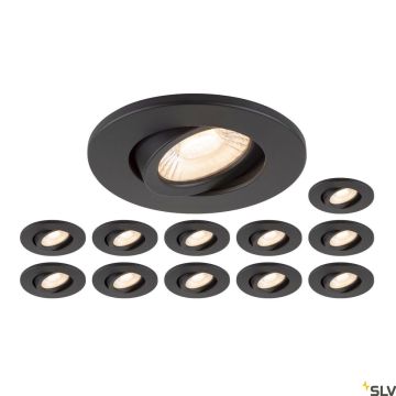 SLV UNIVERSAL DOWNLIGHT 1007273 Įmontuojamas apšvietimas 1x8W/LED 2700K|3000K|4000K|6500K 560lm|610lm|680lm|640lm IP20