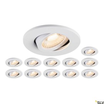 SLV UNIVERSAL DOWNLIGHT 1007274 Įmontuojamas apšvietimas 1x8W/LED 2700K|3000K|4000K|6500K 560lm|610lm|680lm|640lm IP20