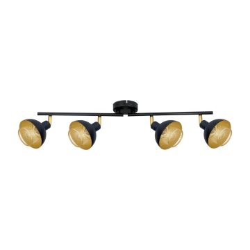 Italux Savio SPL-27357-4-BK-GD Taškinis šviestuvas 4x40W/E14 IP20